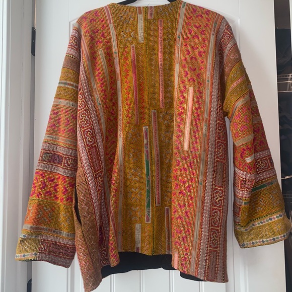 Vtg Vintage Patchwork wool chore tapestry coat - Picture 7 of 10